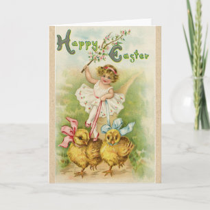 Cartes Pour Fêtes Annuelles Old Antique Vintage Happy Easter wish greetings