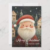 Cartes Pour Fêtes Annuelles Old fashioned Christmas Santa card rustic message (Devant)