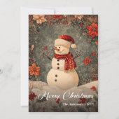 Cartes Pour Fêtes Annuelles Old Fashioned Christmas Snowman Greeting Template (Devant)