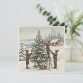 Cartes Pour Fêtes Annuelles Old-Fashioned Nordic Christmas Tree (Debout devant)