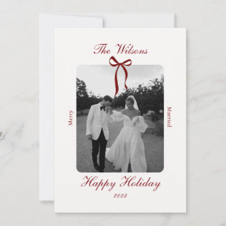 Cartes Pour Fêtes Annuelles Old Money Burgundy Photo Christmas Holiday Card