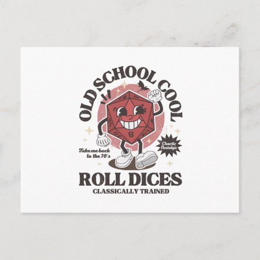 Cartes Pour Fêtes Annuelles Old school d20 - D&D (Devant)