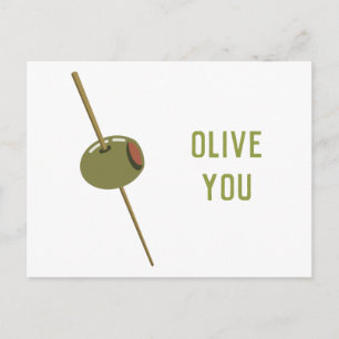 Cartes Pour Fêtes Annuelles Olive You (I Love You) Funny Romantic Valentine