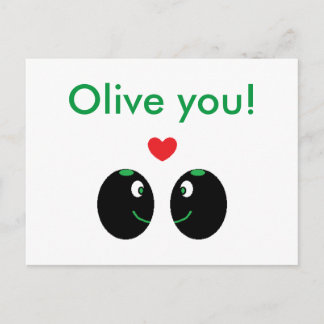 Cartes Pour Fêtes Annuelles "Olive you !" I Love You Valentine's