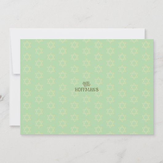 Cartes Pour Fêtes Annuelles Oliviers de Hanoukka Menorah | Groupe vert turquoi (Dos)