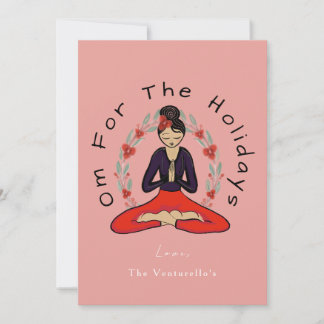 Cartes Pour Fêtes Annuelles 'Om For The Holidays' Family Yoga Holiday Card