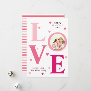 Cartes Pour Fêtes Annuelles Ombre rose AMOUR Saint-Valentin deux photos