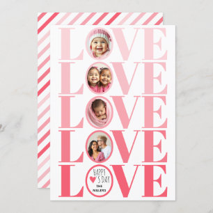 Cartes Pour Fêtes Annuelles Ombre rose LOVE photo Valentines Day