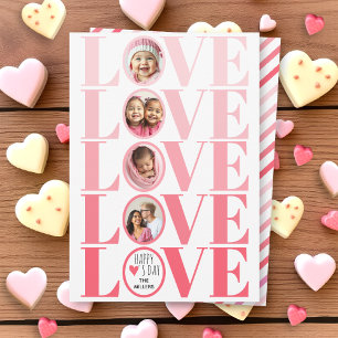 Cartes Pour Fêtes Annuelles Ombre rose LOVE photo Valentines Day