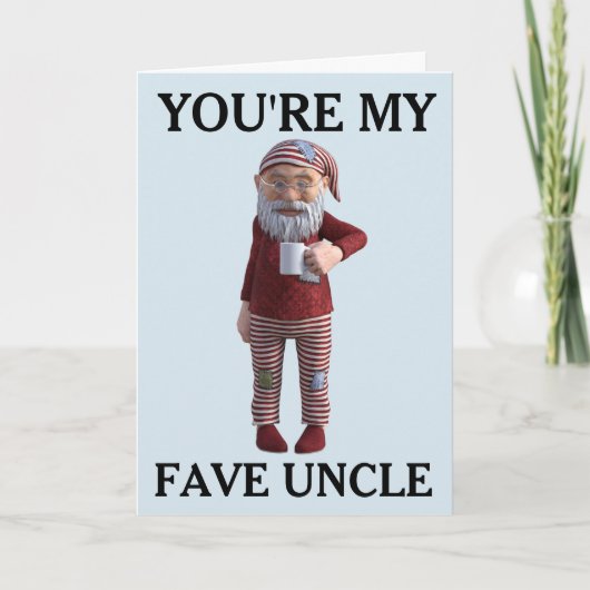CARTES POUR FÊTES ANNUELLES ONCLE ANNIVERSAIRE GNOME ELF CARD (Devant)