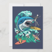 Cartes Pour Fêtes Annuelles Onde requin (Devant)