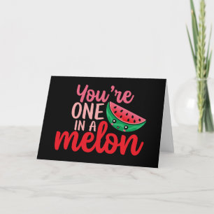 Cartes Pour Fêtes Annuelles One In A Melon Cute Love Pun Funny Valentine's Day