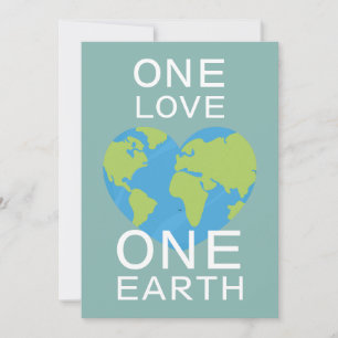 Cartes Pour Fêtes Annuelles One Love One Earth, Jour des terres, Save Our Plan