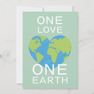 Cartes Pour Fêtes Annuelles One Love One Earth, Jour des terres, Save Our Plan