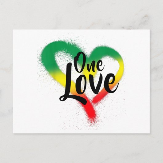 Cartes Pour Fêtes Annuelles One Love One Heart Reggae Vibes (Devant)