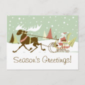 Cartes Pour Fêtes Annuelles One Moose Open Sleigh Retro Santa Clause Noël (Devant)