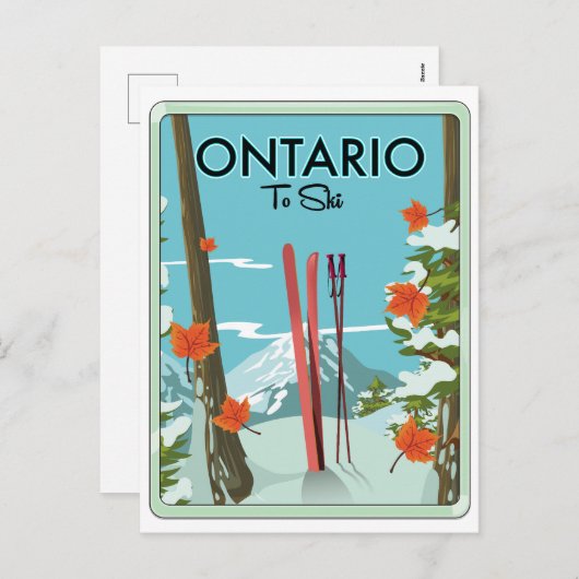 Cartes Pour Fêtes Annuelles Ontario À Ski (Devant / Derrière)