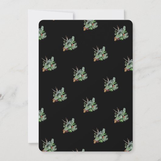 Cartes Pour Fêtes Annuelles Onyx élégant | Joy Peace Love | Black Editable (Dos)