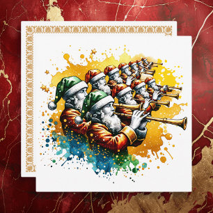 Cartes Pour Fêtes Annuelles Onze tuyères   Douze jours de Noël