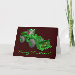 Cartes Pour Fêtes Annuelles Opérateur du Bulldozer du Père Noël