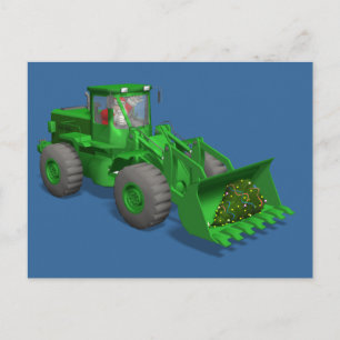 Cartes Pour Fêtes Annuelles Opérateur du bulldozer du Père Noël