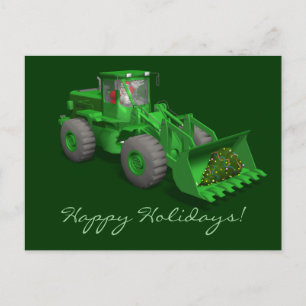 Cartes Pour Fêtes Annuelles Opérateur du bulldozer du Père Noël