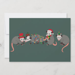 Cartes Pour Fêtes Annuelles Opossum Noël Animaux Sauvages Mignons Drôle Xmas