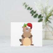 Cartes Pour Fêtes Annuelles Optimiste de Noël du Père Noël (Debout devant)