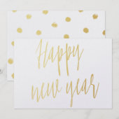 Cartes Pour Fêtes Annuelles Or de calligraphie simple "Bonne année (Devant / Derrière)