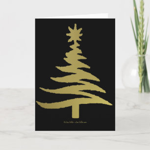Cartes Pour Fêtes Annuelles Or de pochoir d'arbre de Noël
