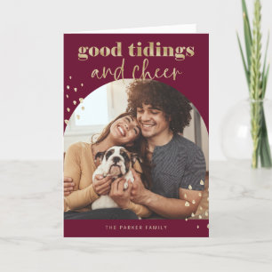 Cartes Pour Fêtes Annuelles Or Faux joyeux   Un Arc photo Noël