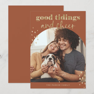 Cartes Pour Fêtes Annuelles Or Faux joyeux   Un Arc photo Noël