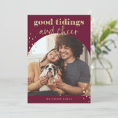 Cartes Pour Fêtes Annuelles Or Faux joyeux | Un Arc photo Noël (Debout devant)