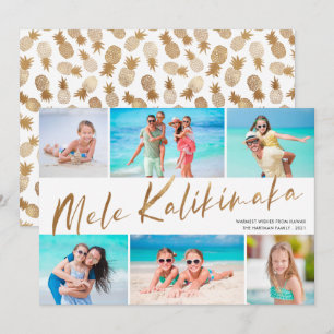 Cartes Pour Fêtes Annuelles Or Mele Kalikimaka 6 Collage photo de Noël Ho