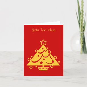 Cartes Pour Fêtes Annuelles or noël arbre design graphique rouge