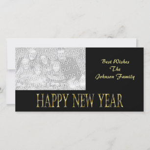 Cartes Pour Fêtes Annuelles or noir bonheur nouvelle année