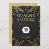 Cartes Pour Fêtes Annuelles Or Noir Luxe (Devant / Derrière)