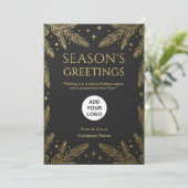 Cartes Pour Fêtes Annuelles Or Noir Luxe (Debout devant)