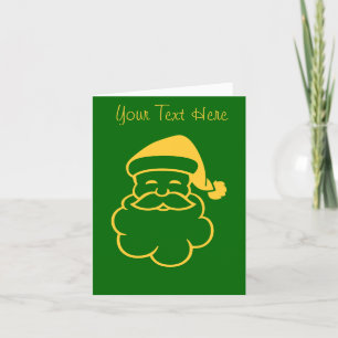 Cartes Pour Fêtes Annuelles or père Noël design graphique vert
