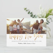Cartes Pour Fêtes Annuelles or script heureux nouvelle année multi photo nouve (Debout devant)