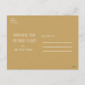 Cartes Pour Fêtes Annuelles Or Simple Élégant Feuille Rustique Blanc Moderne (Dos)