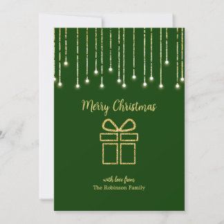 Cartes Pour Fêtes Annuelles Or vert Noël présent pin