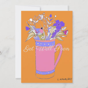Cartes Pour Fêtes Annuelles Orange Coloré Obtenir De Fleurs Bien Dans Une Cart