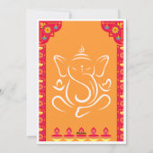 Cartes Pour Fêtes Annuelles Orange Happy Diwali décoré (Dos)