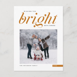 Cartes Pour Fêtes Annuelles Orange moderne Script brillant Jours à l'avant Pho