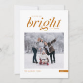 Cartes Pour Fêtes Annuelles Orange moderne Script brillant Jours à l'avant Pho (Devant)