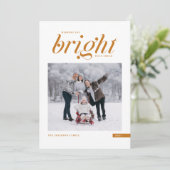 Cartes Pour Fêtes Annuelles Orange moderne Script brillant Jours à l'avant Pho (Debout devant)