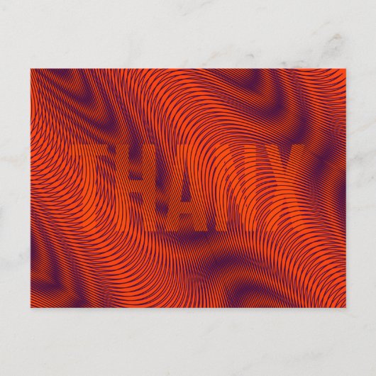 Cartes Pour Fêtes Annuelles Orange Moiré rayures illusion optique moderne THAN (Devant)