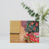 Cartes Pour Fêtes Annuelles Orange Tabby cat Noël (Debout devant)