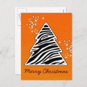 Cartes Pour Fêtes Annuelles Orange Zebra Christmas Tree (Devant / Derrière)